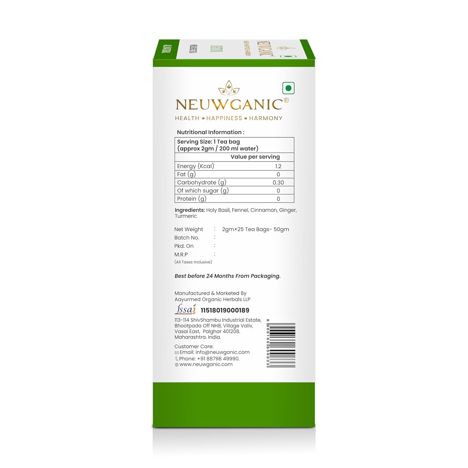Neuwganic - Detox Wellness Tea Bags - 25 Pyramid Tea Bags - 50 Grams